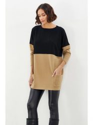 Milan Kiss Sweter w kolorze karmelowo-czarnym rozmiar: M. Brązowe swetry klasyczne damskie Milan Kiss, m, bez kołnierzyka. Za 99.33 zł.