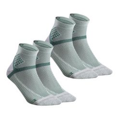 Skarpety turystyczne Quechua Hike 500 mid x 2 pary. Brązowe skarpetki damskie QUECHUA, bez wzorów, z elastanu. Za 49.99 zł.
