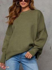 Milan Kiss Sweter w kolorze khaki rozmiar: L. Brązowe swetry klasyczne damskie Milan Kiss, l, bez kołnierzyka. Za 197.63 zł.