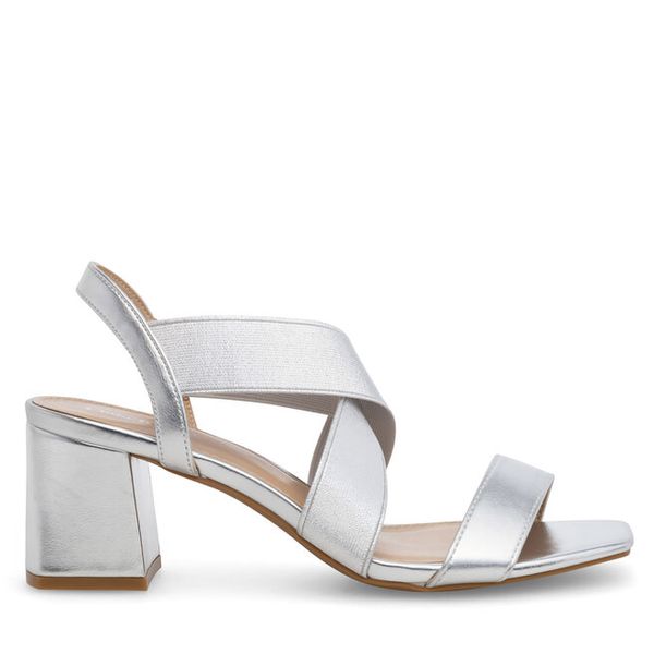 Sandały Clara Barson. Szare sandały damskie Clara Barson, bez wzorów, bez obcasa, na słupku, bez zapięcia. Za 129.99 zł.