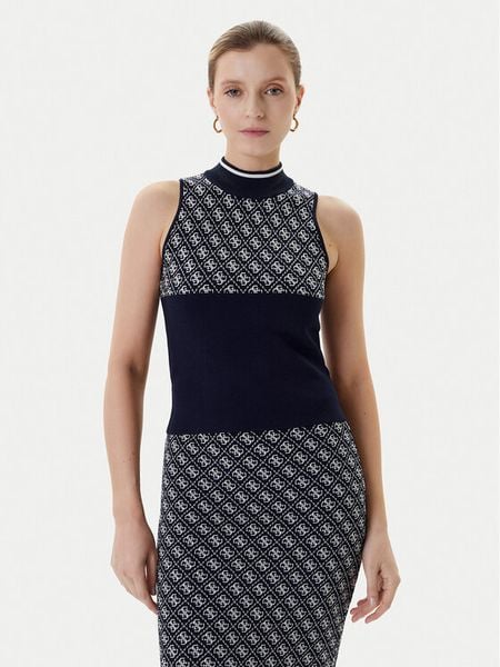 Guess Sweter W3YR26 Z37K0 Granatowy Regular Fit. Niebieskie swetry klasyczne damskie Guess, s, z syntetyku, bez kołnierzyka. Za 189.99 zł.