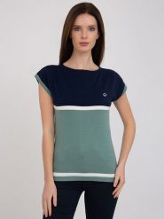 SIR RAYMOND TAILOR Koszulka "Vianden" ze wzorem rozmiar: XL. Niebieskie bluzki damskie Sir Raymond Tailor, xl, bez wzorów, z bawełny, bez kołnierzyka, bez ramiączek. Za 127.05 zł.