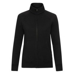 Kurtka Dresowa Premium Dla Pań I Panów. Czarne kurtki damskie Fruit of the Loom, xl, bez wzorów, z dresówki, bez kaptura. Za 124.99 zł.