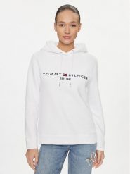 Tommy Hilfiger Bluza Heritage WW0WW31998 Biały Regular Fit. Białe bluzy damskie Tommy Hilfiger, xxs, bez wzorów, z bawełny, bez kaptura. Za 339.99 zł.