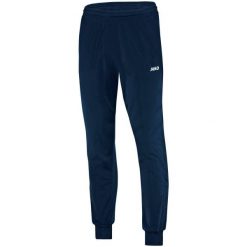 Spodnie dresowe Jako polyester Classico. Niebieskie spodnie dresowe damskie JAKO, bez wzorów, z dresówki. Za 190.00 zł.