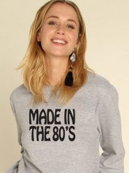 WOOOP Bluza "Made In The 80s" w kolorze szarym rozmiar: S. Szare bluzy damskie Wooop, s, bez wzorów, bez kaptura. Za 121.51 zł.