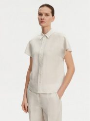 Calvin Klein Koszula K20K208322 Beżowy Regular Fit. Brązowe koszule damskie Calvin Klein, bez wzorów, z lyocellu, bez kołnierzyka, bez ramiączek. Za 299.99 zł.