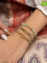 L'Atelier de Gaia Bransoletki (3 szt.) rozmiar: onesize. Zielone bransoletki damskie L'Atelier de Gaia, z mosiądzu. Za 55.95 zł.