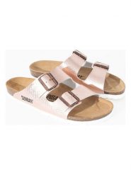 Sunbay Klapki "Trefle" w kolorze różowozłotym rozmiar: 42. Różowe klapki damskie Sunbay, bez wzorów, z otwartym noskiem, bez obcasa, bez zapięcia. Za 130.99 zł.