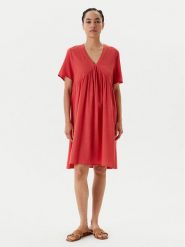 United Colors Of Benetton Sukienka letnia 4PQNDV0BS Czerwony Relaxed Fit. Czerwone sukienki damskie United Colors Of Benetton, bez wzorów, z bawełny, bez ramiączek. Za 259.99 zł.