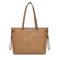 Torebka Beverly Hills Polo Club. Brązowe shopper bag Beverly Hills Polo Club, bez wzorów, bez dodatków. Za 229.99 zł.