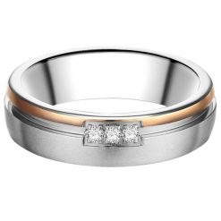 Trilani Pierścionek z Stal nierdzewna w Srebro/różowe złoto Pierścionki 1 ct Damski. Czerwone pierścionki damskie Trilani, z cyrkonią, srebrne. Za 149.99 zł.
