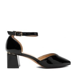 Czółenka JENNY. Czarne czółenka damskie Jenny, bez wzorów, bez obcasa. Za 119.99 zł.