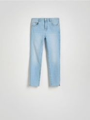 Jeansy slim push up - niebieski. Niebieskie jeansy damskie Reserved, z podwyższonym stanem. Za 89.99 zł.