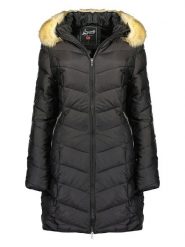 Geographical Norway Płaszcz pikowany "Alodiene" w kolorze czarnym rozmiar: XXL. Czarne płaszcze damskie Geographical Norway, xxl, z aplikacjami, bez kaptura. Za 194.61 zł.