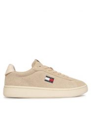 Tommy Jeans Sneakersy Logo Suede Archive EN02985 Beżowy. Brązowe obuwie sportowe damskie Tommy Jeans, z jeansu, bez zapięcia. Za 409.99 zł.