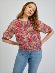 Orsay Bluzka w kolorze różowym rozmiar: 34. Różowe bluzki damskie Orsay, bez wzorów, bez kołnierzyka, bez ramiączek. Za 56.99 zł.