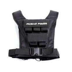 Kamizelka obciążająca 10 kg - unisex. Czarne kamizelki damskie MUSCLE POWER, bez wzorów, bez kaptura. Za 378.00 zł.