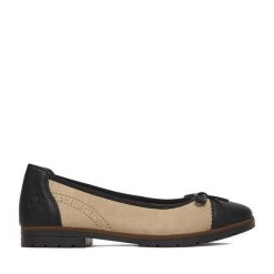 Baleriny Rieker. Brązowe balerinki damskie Rieker, bez wzorów. Za 319.99 zł.