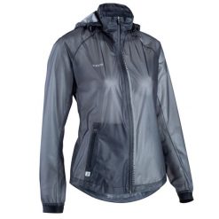 Kurtka przeciwdeszczowa do piłki nożnej damska Kipsta. Czarne kurtki damskie KIPSTA, m, bez wzorów, z materiału, bez kaptura. Za 159.99 zł.