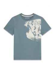 Guess T-Shirt L6GI20 K8HM4 Niebieski Regular Fit. Niebieskie t-shirty i koszulki chłopięce Guess, z aplikacjami, z bawełny, bez kołnierzyka, bez ramiączek. Za 84.99 zł.