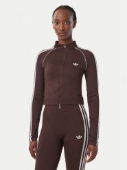 Adidas Bluza Essentials 3 Stripes Seamless Tracktop KX8418 Brązowy Slim Fit. Brązowe bluzy damskie Adidas, l, bez wzorów, z syntetyku, bez kaptura. Za 203.99 zł.