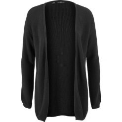 Kardigan bawełniany w optyce szydełkowego, bez zapięcia bonprix czarny. Kardigany damskie bonprix. Za 59.99 zł.