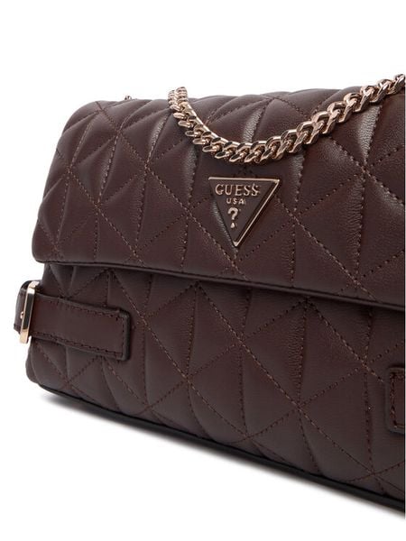 Guess Torebka Paisleigh HWQG98 83210 Brązowy. Brązowe torebki wieczorowe damskie Guess, z aplikacjami, ze skóry, bez dodatków. Za 589.99 zł.