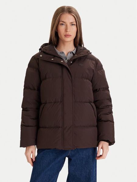 Lacoste Kurtka zimowa BF2608 Brązowy Regular Fit. Brązowe kurtki damskie Lacoste, na zimę, bez wzorów, bez kaptura. Za 2,529.00 zł.