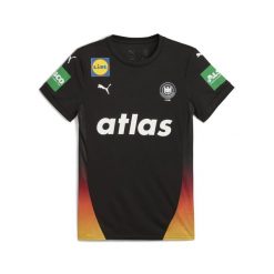 Damska koszulka wyjazdowa niemieckiej reprezentacji w piłce ręcznej PUMA. Czarne koszulki sportowe damskie Puma, bez wzorów, bez ramiączek, do piłki ręcznej. Za 329.00 zł.