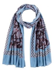 More & More Szal w kolorze niebiesko-brązowym rozmiar: onesize. Brązowe szaliki damskie More & More, bez wzorów. Za 95.92 zł.