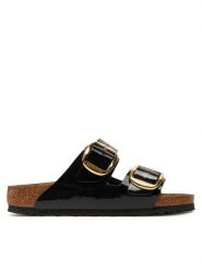Birkenstock Klapki Arizona Big Buckle Bf 1027918 Czarny. Czarne klapki damskie Birkenstock, bez wzorów, ze skóry, bez obcasa, bez zapięcia. Za 539.99 zł.