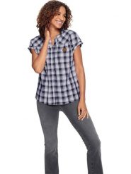 WITT WEIDEN Bluzka w kolorze granatowo-białym rozmiar: 48. Niebieskie bluzki damskie WITT WEIDEN, bez wzorów, z bawełny, biznesowe, bez kołnierzyka, bez ramiączek. Za 70.41 zł.