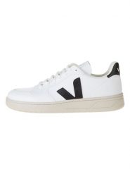 Veja Sneakersy "V 10" w kolorze biało-czarnym rozmiar: 38. Białe obuwie sportowe damskie Veja, bez zapięcia. Za 383.03 zł.