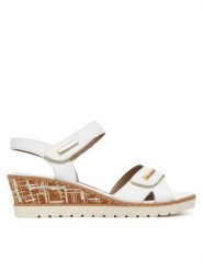 Remonte Sandały CEO-R6266-80 Biały. Białe sandały damskie Remonte, bez wzorów, ze skóry, bez obcasa, na koturnie, bez zapięcia. Za 359.99 zł.