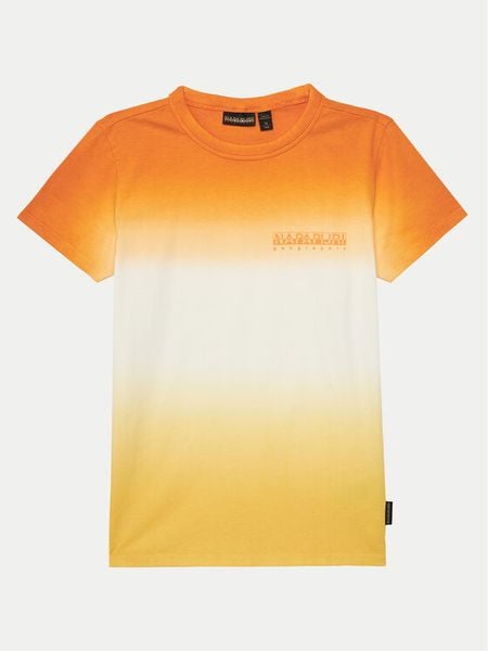 Napapijri T-Shirt S-Merse NP0A4ILFA701 S Pomarańczowy Regular Fit. Brązowe t-shirty i koszulki chłopięce Napapijri, bez wzorów, z bawełny, bez kołnierzyka, bez ramiączek. Za 79.99 zł.