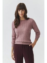 TATUUM Sweter "Willow" w kolorze szaroróżowym rozmiar: XL. Różowe swetry klasyczne damskie TATUUM, xl, ze splotem, bez kołnierzyka. Za 135.17 zł.