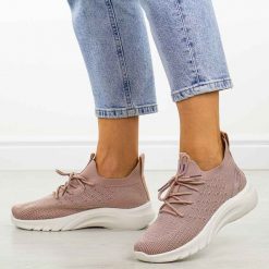 Różowe sportowe buty damskie Vinceza 17365. Czerwone obuwie sportowe casual damskie VINCEZA, z tkaniny, na fitness i siłownię. Za 99.00 zł.