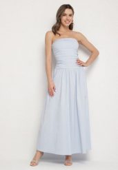Niebieska Sukienka z Bawełny Typu Bodycon Filarose. Niebieskie sukienki damskie Born2be, bez wzorów, z bawełny, eleganckie, bez ramiączek. W wyprzedaży za 152.99 zł.