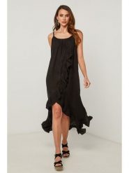 Fleur de Lin Sukienka w kolorze czarnym rozmiar: L. Czarne sukienki damskie Fleur de Lin, bez wzorów, ze lnu, bez ramiączek. Za 239.95 zł.