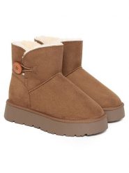 Blackfield Botki zimowe "Clair" w kolorze jasnobrązowym rozmiar: 39. Brązowe botki damskie Blackfield, na zimę, bez obcasa, na platformie, bez zapięcia. Za 201.08 zł.