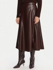 Marella Spódnica z imitacji skóry Vally 2525776022 Bordowy Regular Fit. Czerwone spódnice damskie Marella, bez wzorów, ze skóry. Za 559.99 zł.