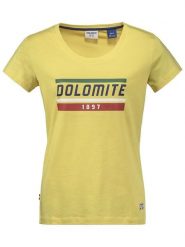 DOLOMITE Koszulka "Gard" w kolorze żółtym rozmiar: XXL. Żółte bluzki damskie Dolomite, xxl, bez wzorów, z bawełny, bez kołnierzyka, bez ramiączek. Za 57.06 zł.
