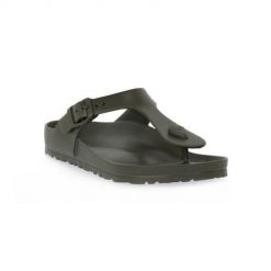 Japonki damskie Birkenstock Gizeh Eva. Zielone klapki damskie Birkenstock, bez wzorów, z materiału, bez obcasa, bez zapięcia. Za 299.00 zł.