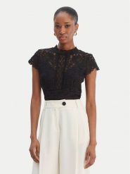 Morgan Bluzka 261-DBODY Czarny Slim Fit. Czarne bluzki damskie Morgan, xl, bez wzorów, z syntetyku, bez kołnierzyka, bez ramiączek. Za 229.99 zł.