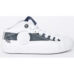Pepe Jeans - Tenisówki dziecięce. Szare buty sportowe chłopięce Pepe Jeans, z jeansu, na sznurówki. W wyprzedaży za 199.90 zł.