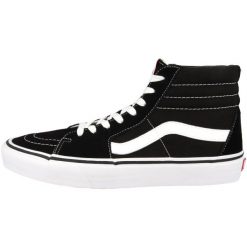 Buty do chodzenia unisex Vans SK8HI. Czarne obuwie sportowe damskie Vans, z materiału, za kostkę, bez zapięcia, trekkingowe. Za 426.20 zł.