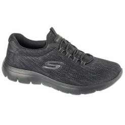 Buty treningowe damskie, Summits - Fun Flair. Czarne obuwie sportowe damskie Skechers, bez zapięcia. Za 229.99 zł.