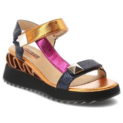 Sandały damskie Artiker, cholewka ze skóry naturalnej licowej pasek wokół kostki z regulacją na rzep, pomarańczowe, 58C1371. Brązowe sandały damskie Artiker, bez wzorów, ze skóry, bez obcasa, bez zapięcia. Za 299.00 zł.