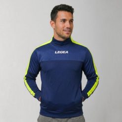 Kurtka Damasco do biegania i treningu niebiesko-żółta fluorescencyjna. Niebieskie kurtki damskie LEGEA, xl, bez wzorów, z bawełny, bez kaptura. Za 84.00 zł.